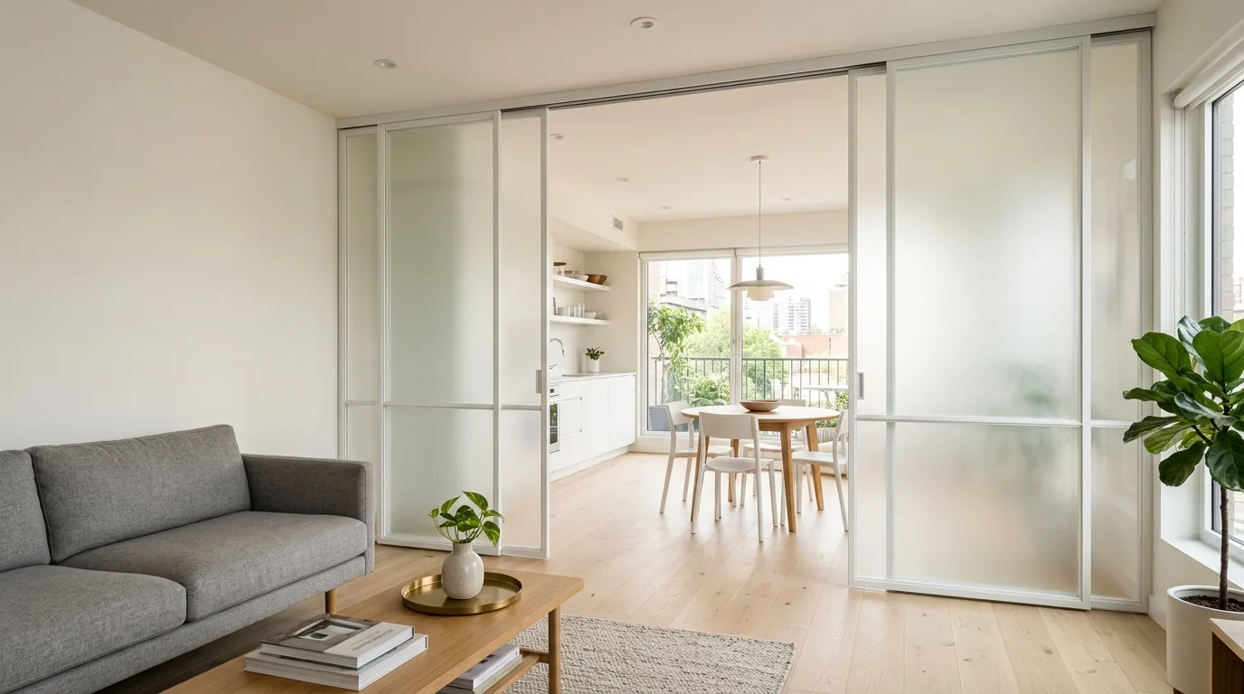 Раздвижные стеклянные межкомнатные перегородки — фото 14